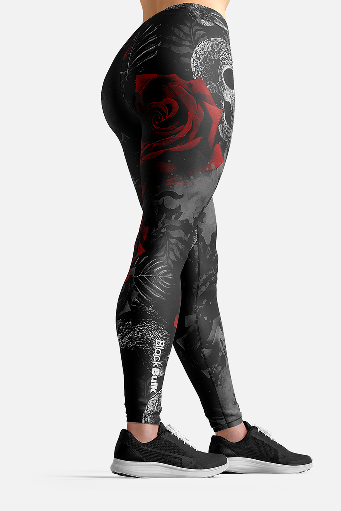 Valentines Day Rose Leggings for Women Printed Black Leggings With Red  Roses All Over Print Non See Through Squat Approved Yoga Leggings -   Sweden